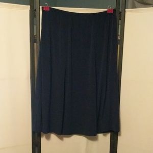 Susan Graver navy blue liquid knit skirt